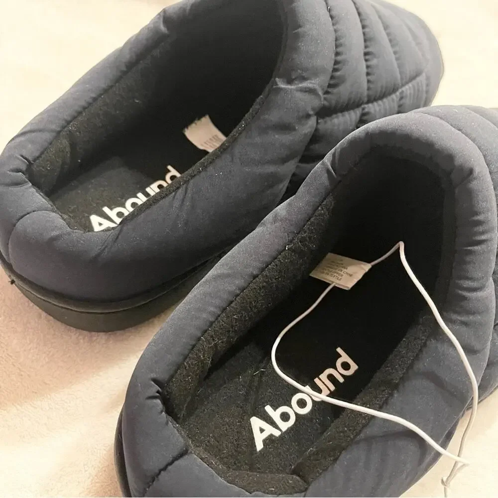 Abound Mens Nylon Closed Toe Indoor Outdoor Slippers Navy Blue Size 7/8‎ NWOT